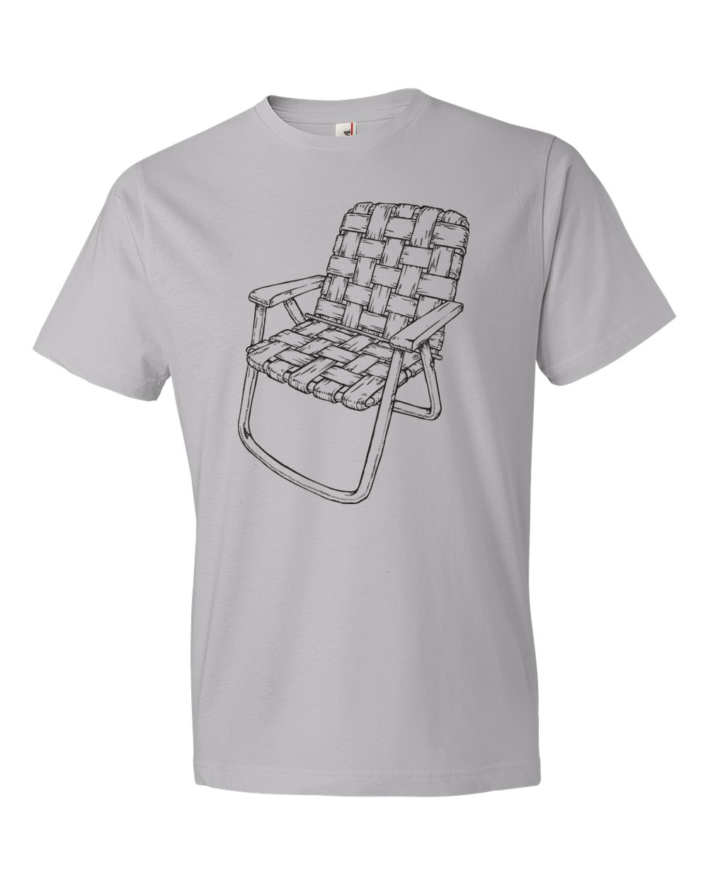 Lawn Chair T-Shirt - Black outline on Light Gray