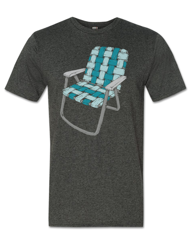 Lawn Chair T-Shirt - Blue on Grey