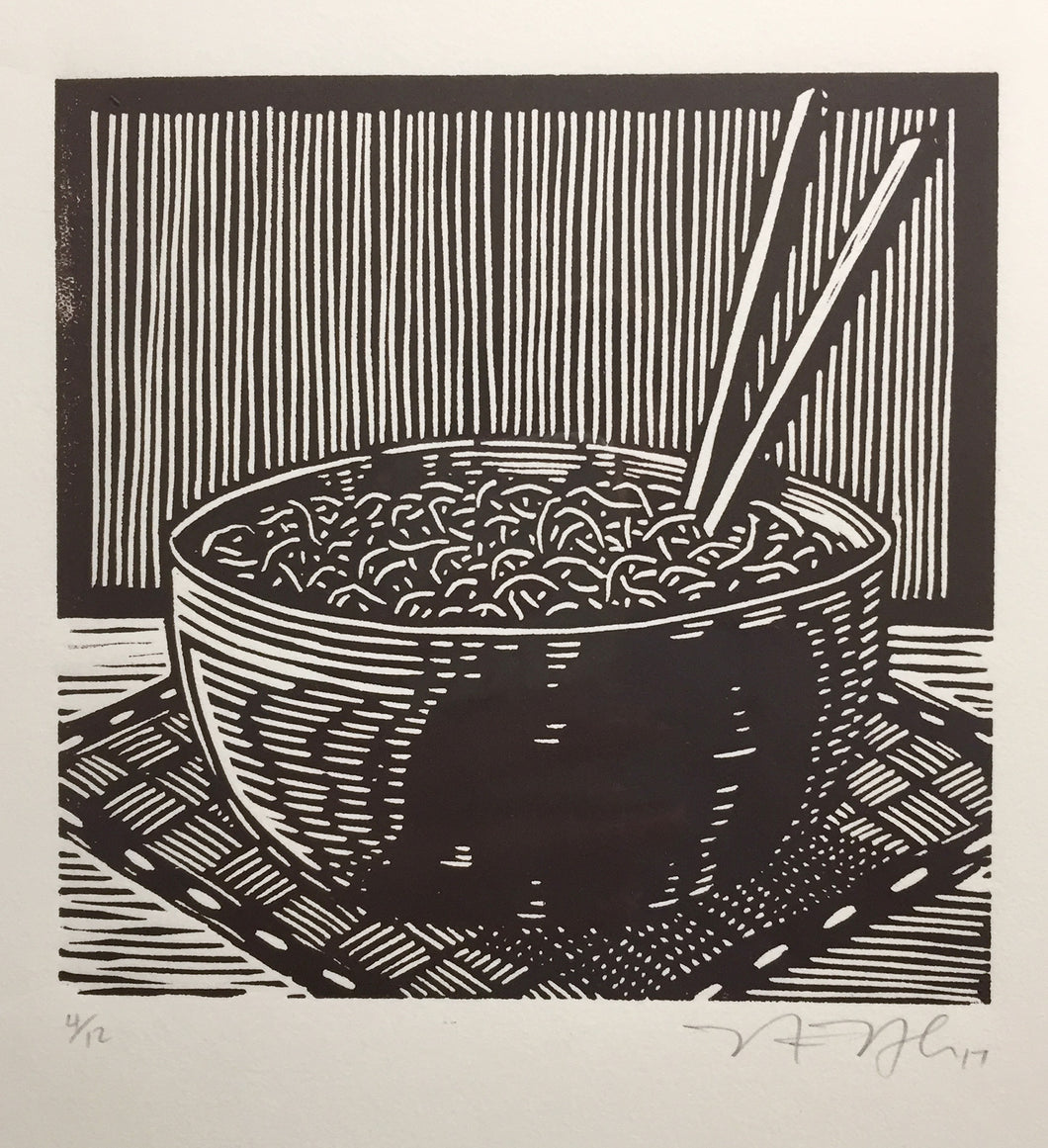 Ramen Bowl - Lino Cut Print
